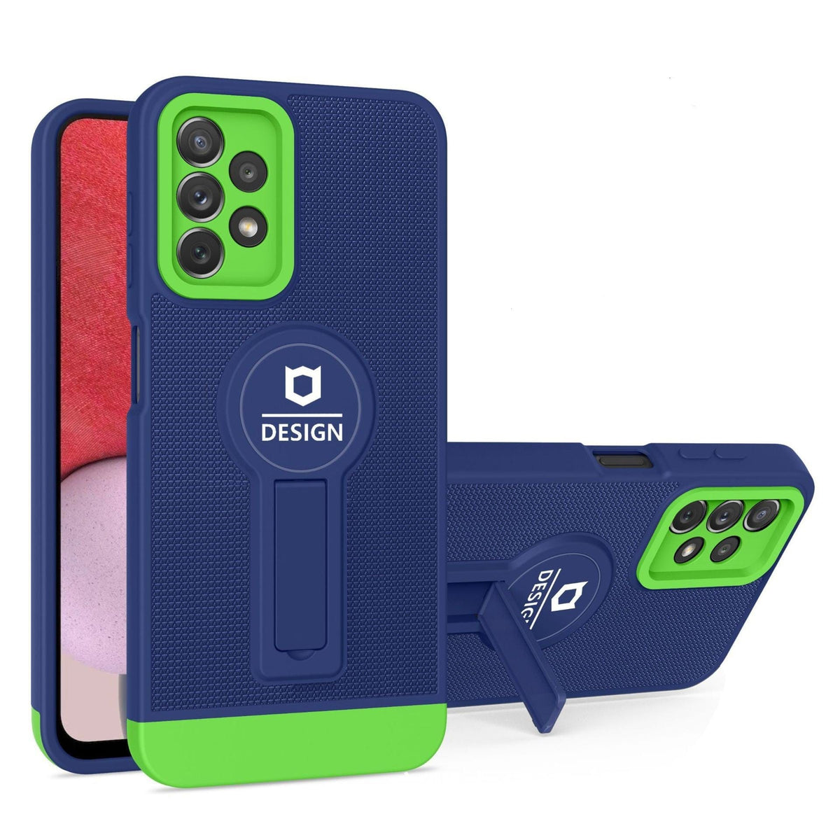 HUSA ARMOR DESIGN CU STAND PENTRU APPLE IPHONE XR, ALBASTRU/VERDE, SUPORT AUTO MAGNETIC, WIRELESS CHARGE, PROTECTIE ANTISOC