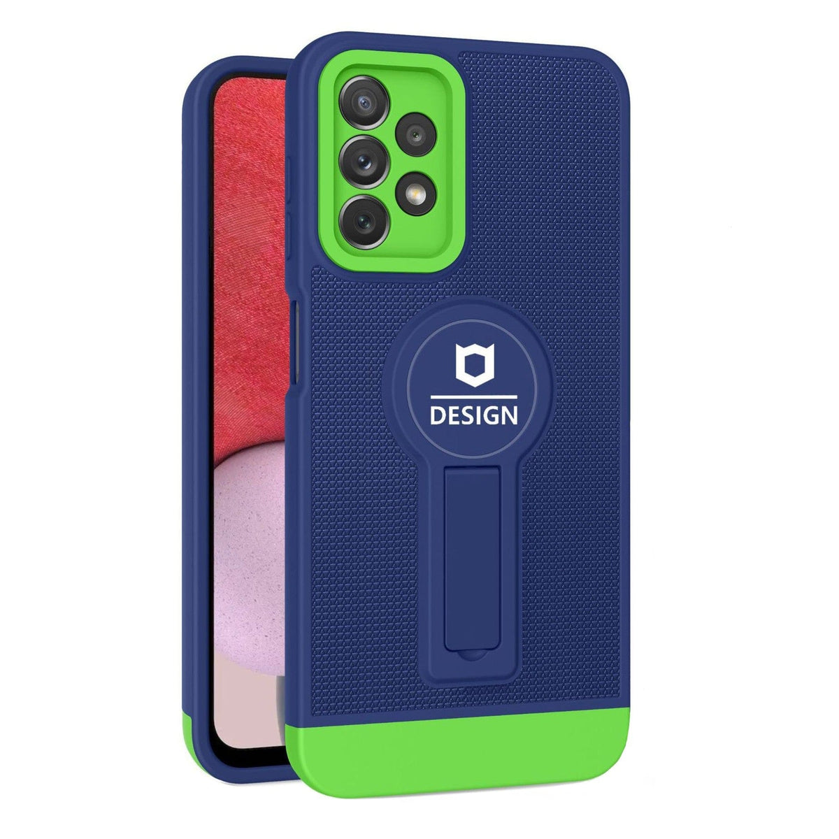 Husa Armor Design cu Stand pentru iPhone 11 Pro Max, Albastru/ Verde, Suport Auto Magnetic, Wireless Charge, Protectie Antisoc