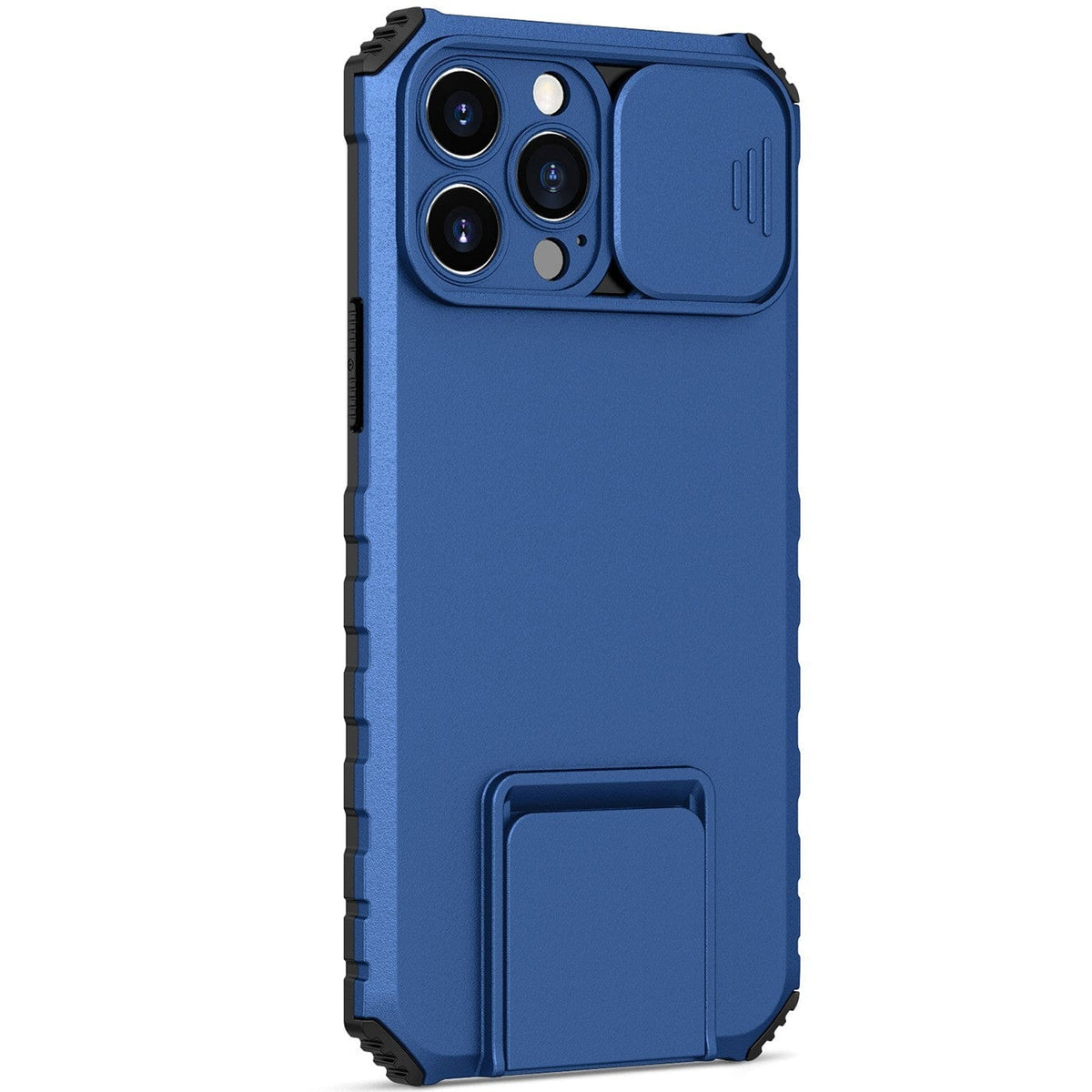 Husa Defender cu Stand pentru Samsung Galaxy S22 Plus, Albastru, Suport reglabil, Antisoc, Protectie glisanta pentru camera