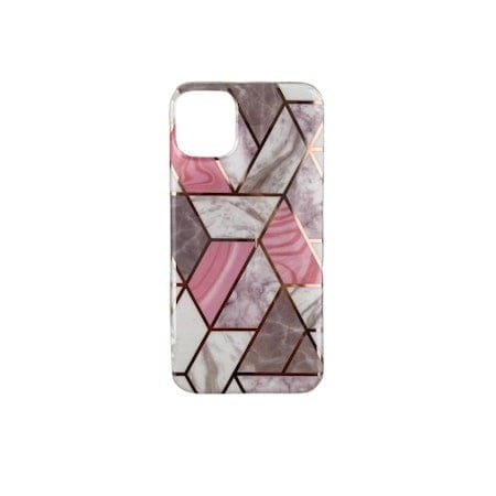 Husa protectie compatibila cu Apple iPhone 12 Pro Max Soft IMD TPU Marble Geometric Alb