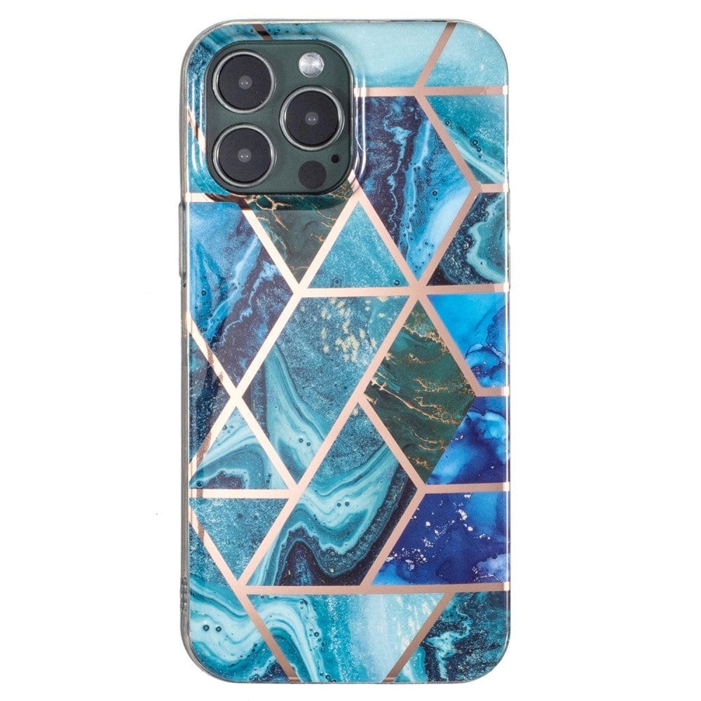 Husa protectie pentru Huawei P Smart 2020 Soft IMD TPU Marble Geometric Albastru